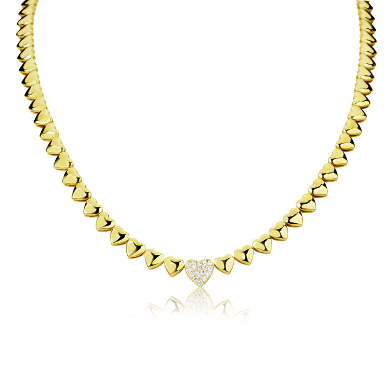Yellow Gold and Diamond Heart Necklace- ONLINE EXCLUSIVE
