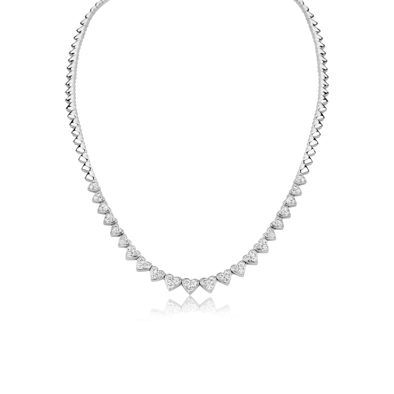 White Gold Diamond Heart Necklace- ONLINE EXCLUSIVE