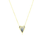 Blue Sapphire and Diamond Ombre' Heart Necklace- ONLINE EXCLUSIVE