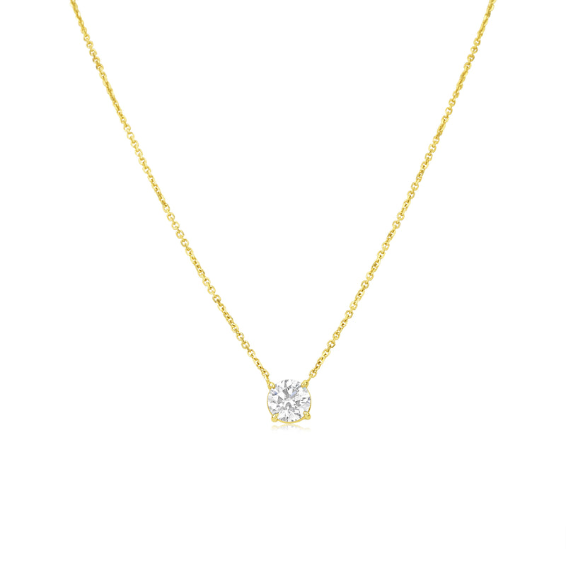 1.12 Carats Lab Grown Yellow Gold Diamond Solitaire Necklace ONLINE EXCLUSIVE