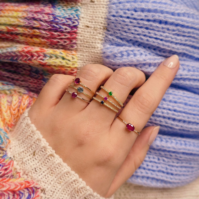 Pink Sapphire and Diamond Ring