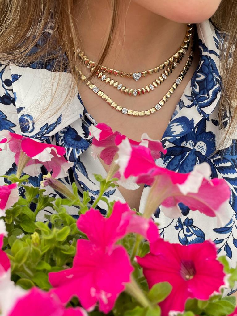 Yellow Gold and Diamond Teardrops Necklace- ONLINE EXCLUSIVE