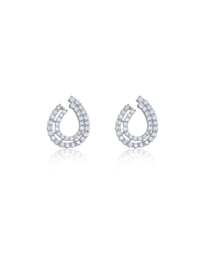 Pave White Gold Diamond Earrings - ONLINE EXCLUSIVE