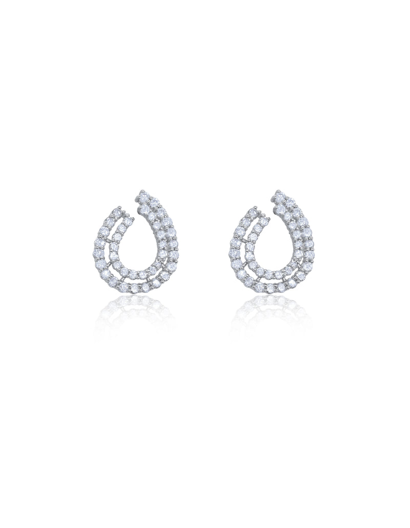 Pave White Gold Diamond Earrings - ONLINE EXCLUSIVE