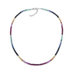 Multicolor Rainbow Sapphire Beaded Necklace