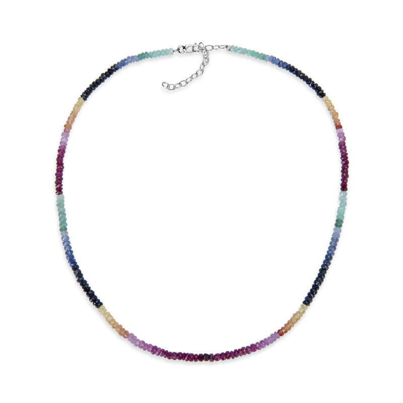 Platinum Multi-Color Sapphire Necklace - Oscar Heyman