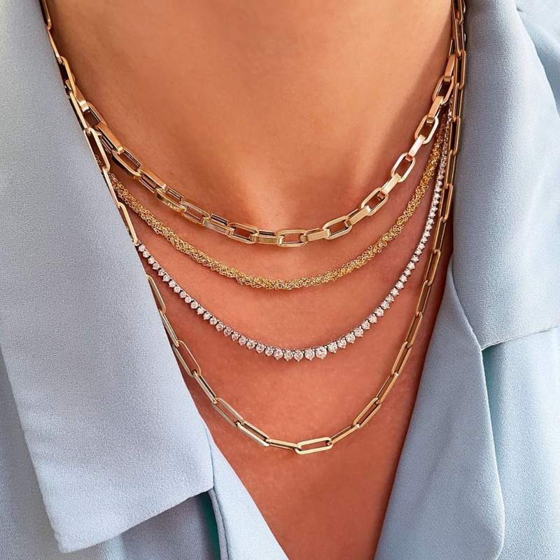 Buy Solid 14k Gold Italian Paperclip Chain Necklace 2mm, 3mm, 4mm, 5mm  Women, 14k Gold Chain Necklace, Italian Paperclip Chain, 14k Paperclips  Online in India - Etsy