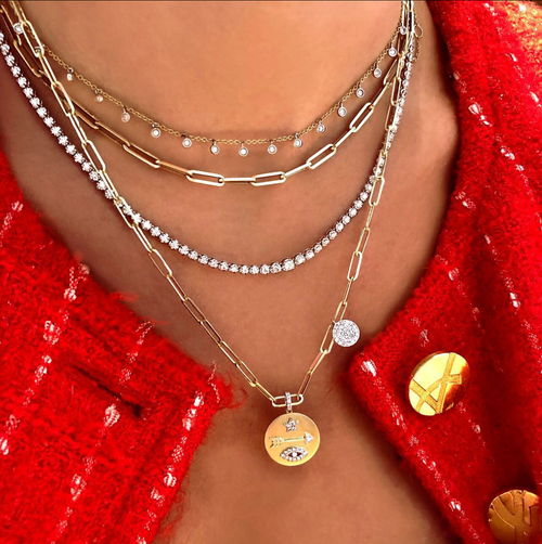 Paper Clip Star and Evil Eye Protection Necklace