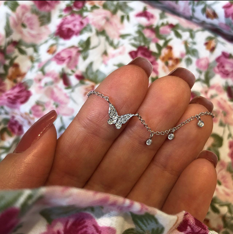 Dainty Diamond Butterfly Necklace