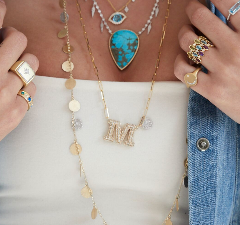 Chunky sales initial necklace