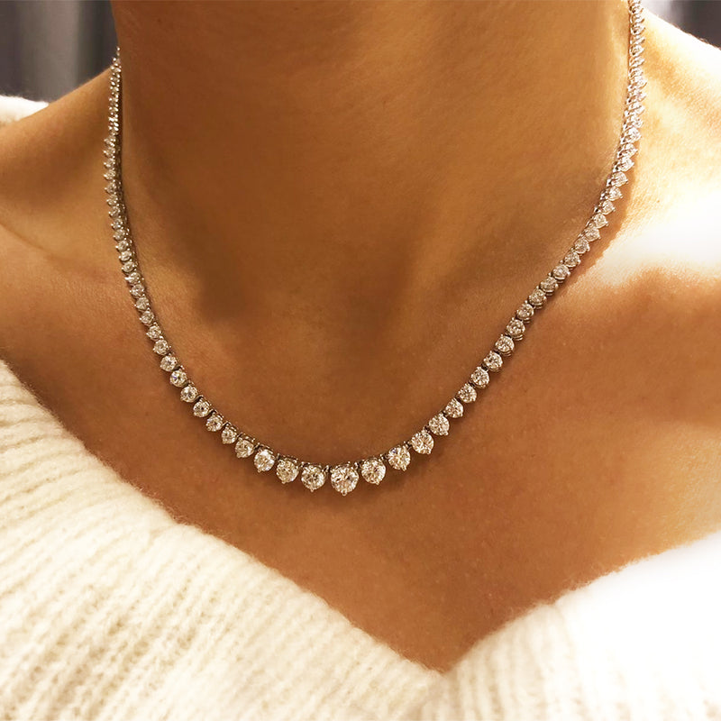 Mixed Shape Diamond Tennis Necklace| Gold And Diamond Necklace –  victorfinejewelry