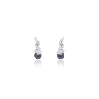 White Gold Pearl and Diamond Antique Earrings