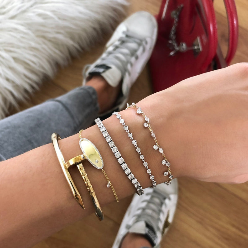 Yellow Gold Bezel Bracelet