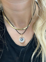 Spinelle Necklace with with Crystal and Evil filled Shaker - ALL NEW BOUTIQUE EXCLUSIVE