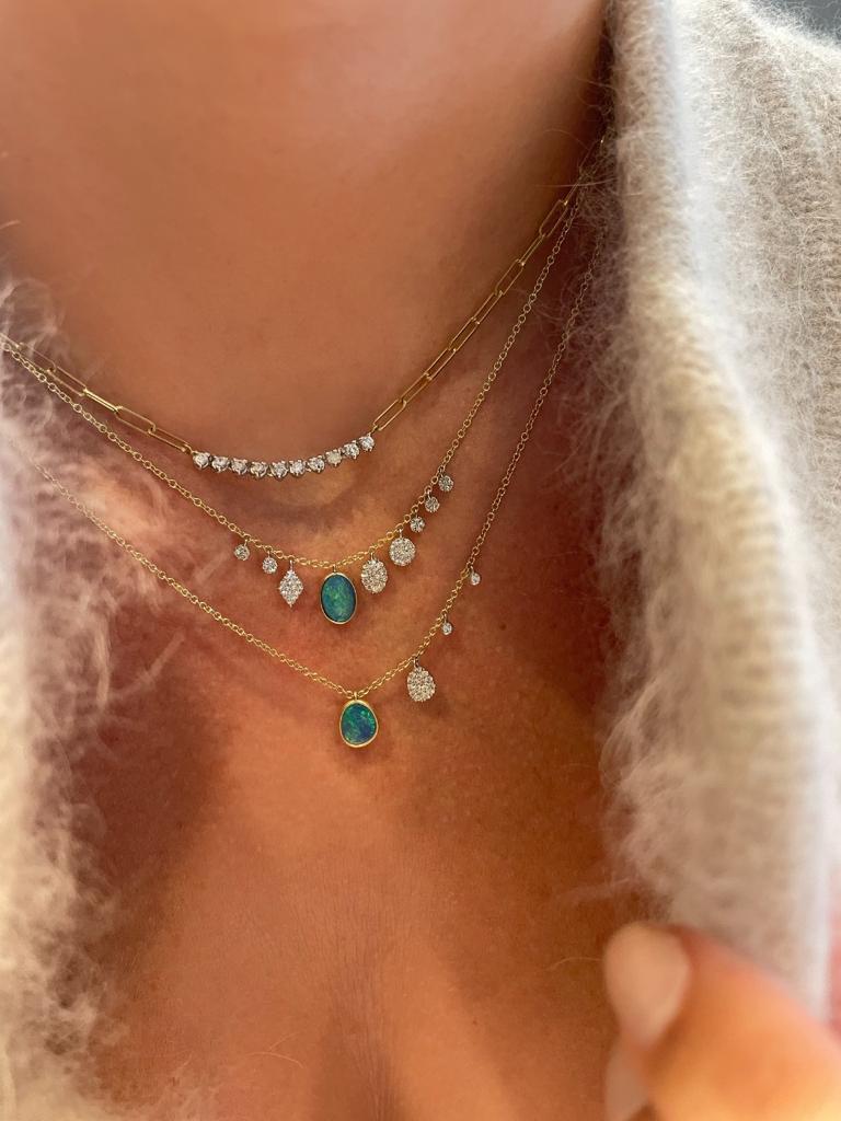 Opal and diamond necklet 