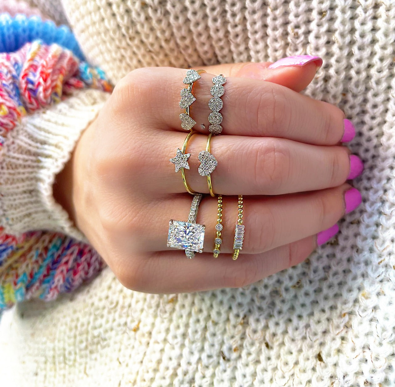 yellow gold delicate diamond ring