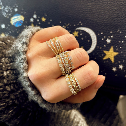 Diamond Stars Ring- SIZE 6.5