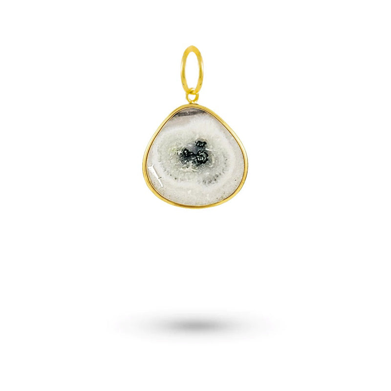 Solar Quartz and Silver Charm