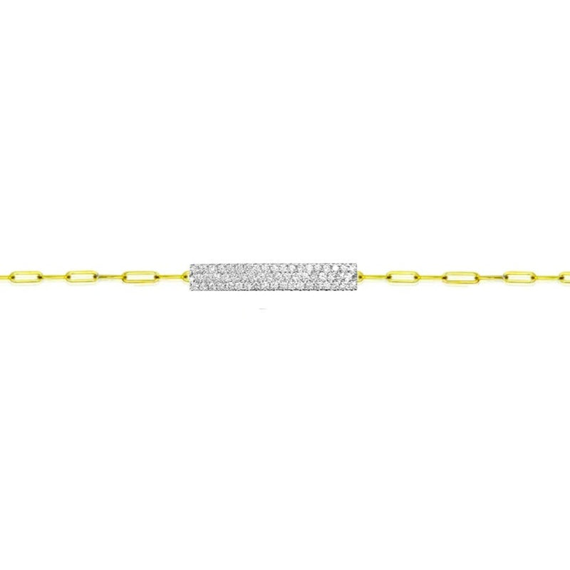 1 Carat Chunky Pave Diamond Bar Paperclip Bracelet
