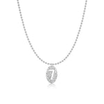 Pave Number Ball Chain Layering Necklace