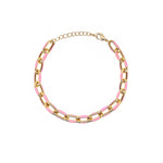 Enamel and Yellow Gold Plated Paperclip Bracelet