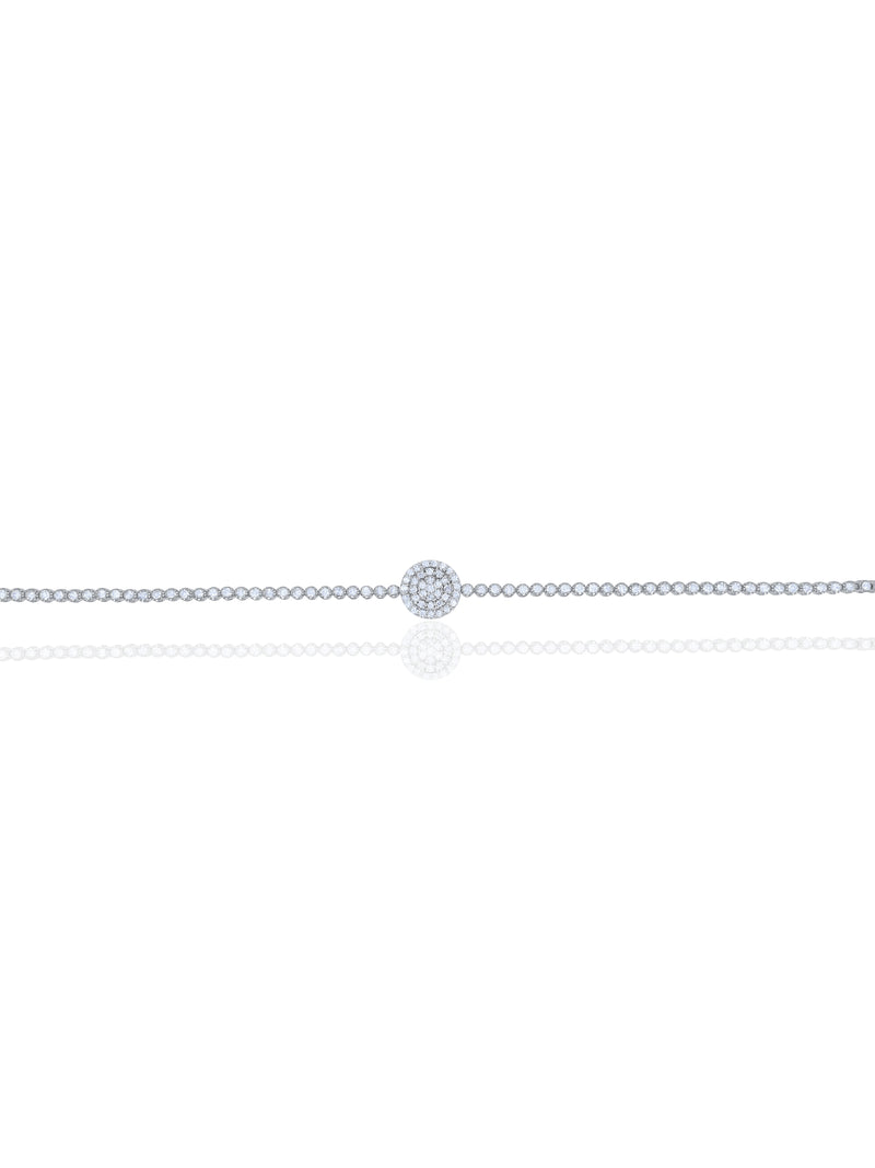 Pave Disc Diamond Tennis Bracelet - ONLINE EXCLUSIVE