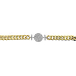 Chunky Chain Diamond Disk Bracelet -