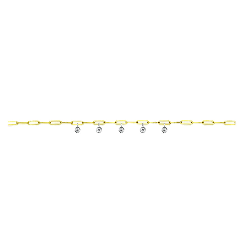 Diamond Bezel Paperclip Bracelet
