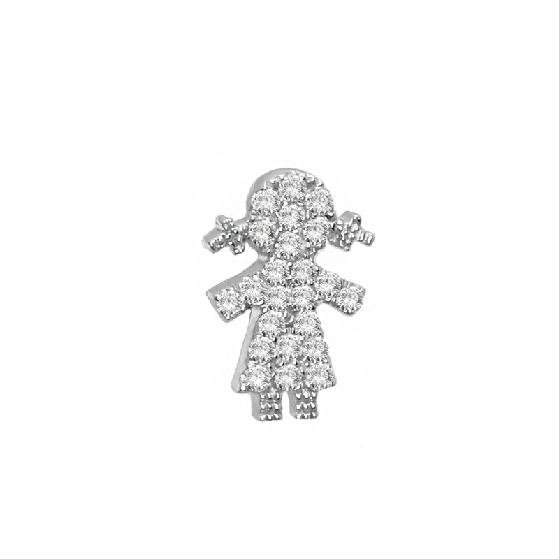 LARGE Little Girl Diamond Stud