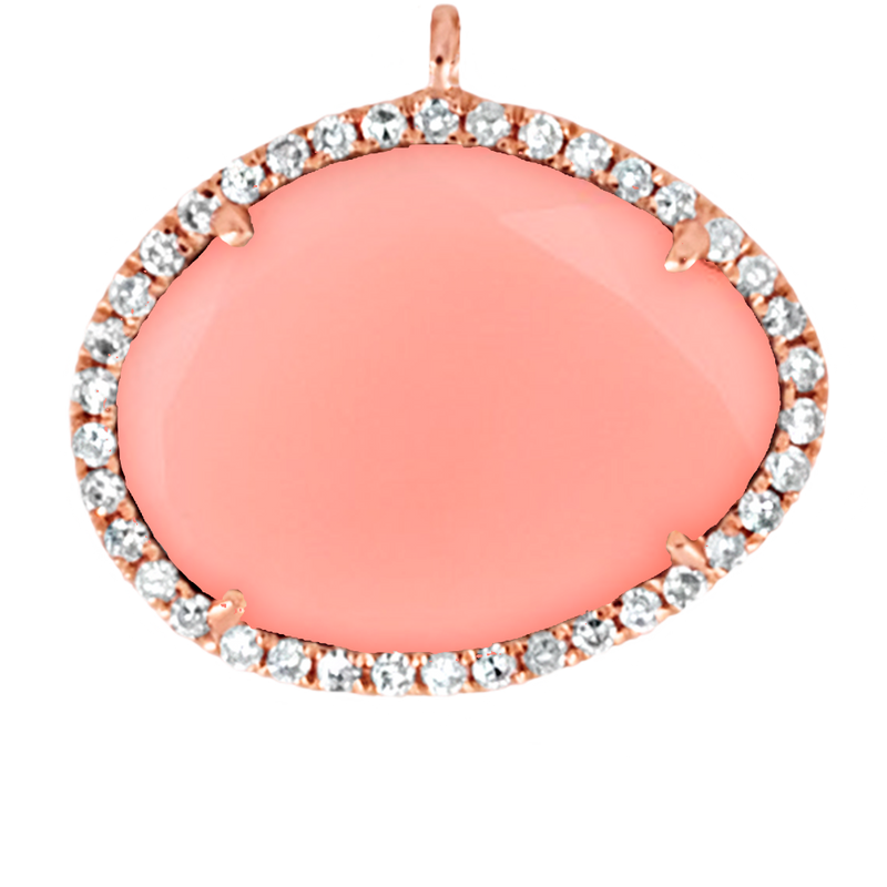 Large Center Rose Gold and Pink Opal