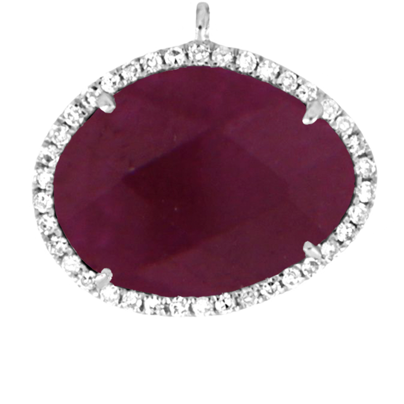 Large Center White Gold and Ruby