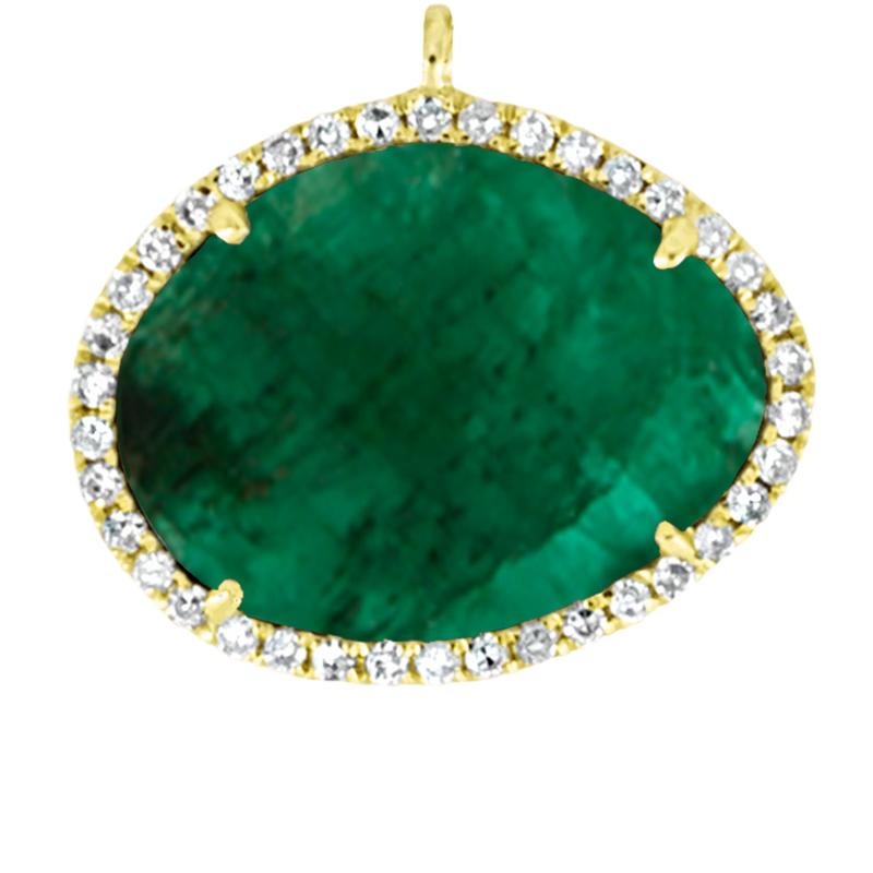 Large Center Yellow Gold and Emerald