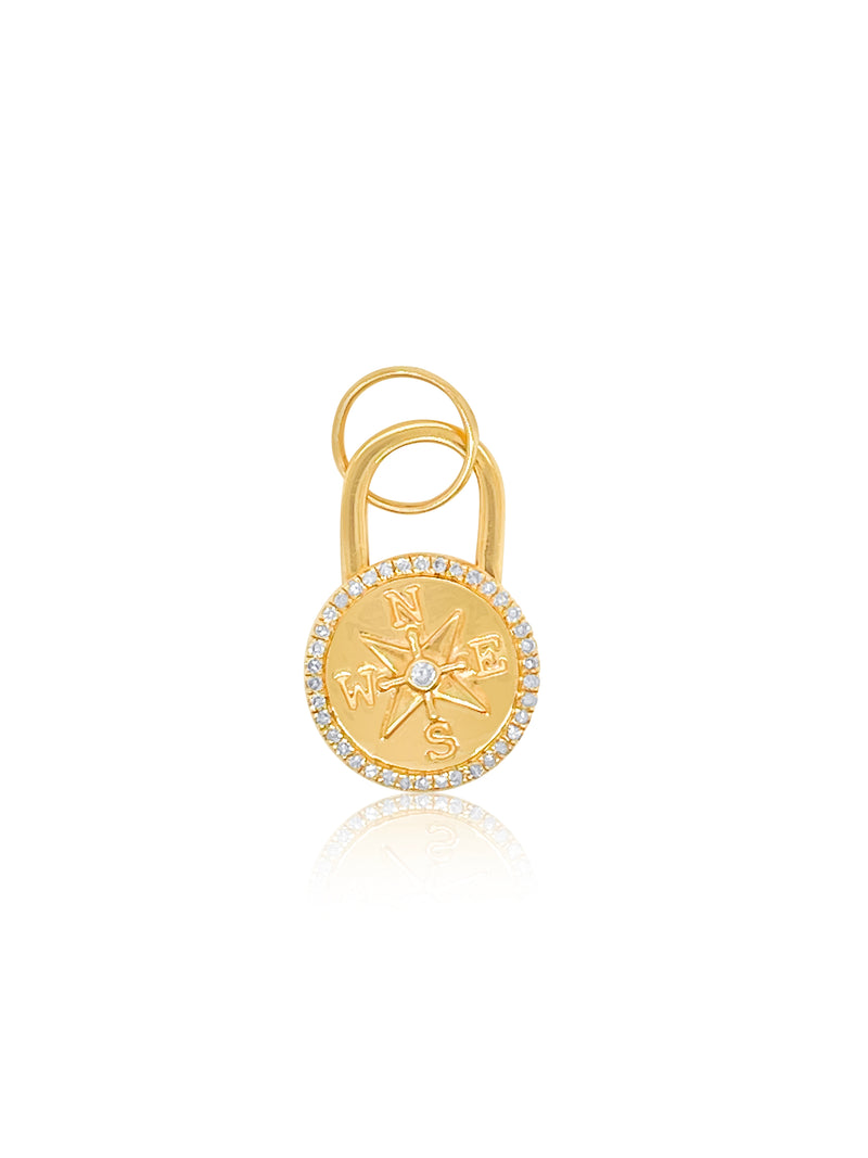 Yellow Gold Compass Charm