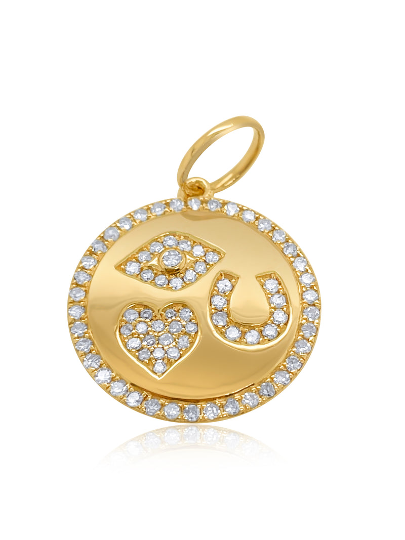 Yellow Gold and Diamond Inner Design Charm