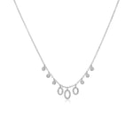 Yellow Gold necklace with Oval and Diamond Bezels
