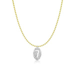 Pave Number Ball Chain Layering Necklace