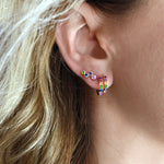 Yellow Gold Rainbow Huggie