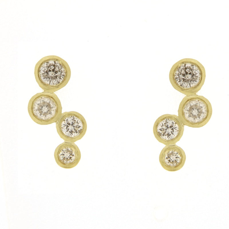 Bezel Set Climber Earrings