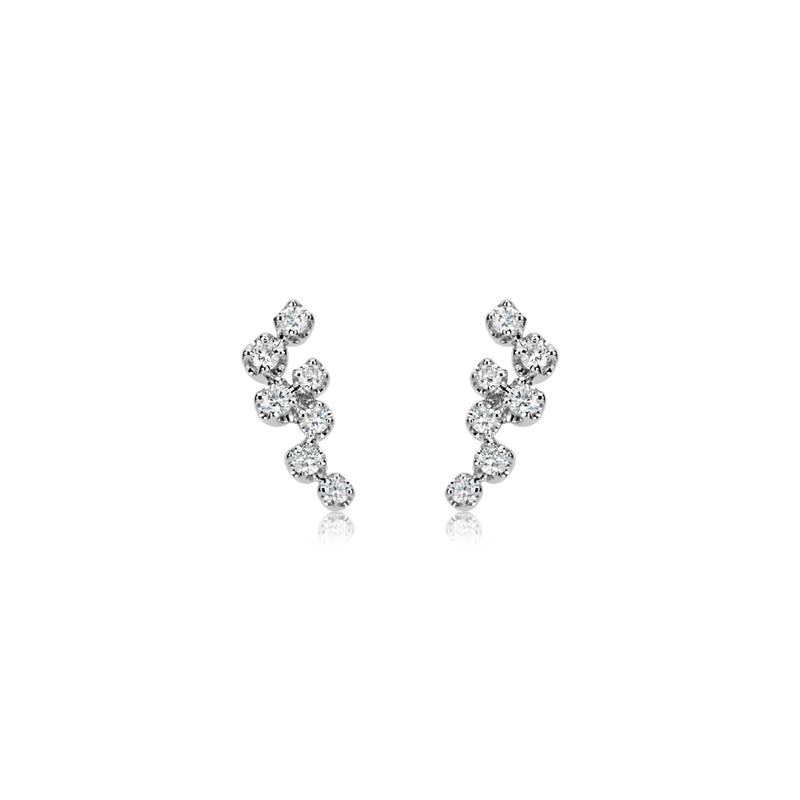 White Gold Connecting Diamond Studs