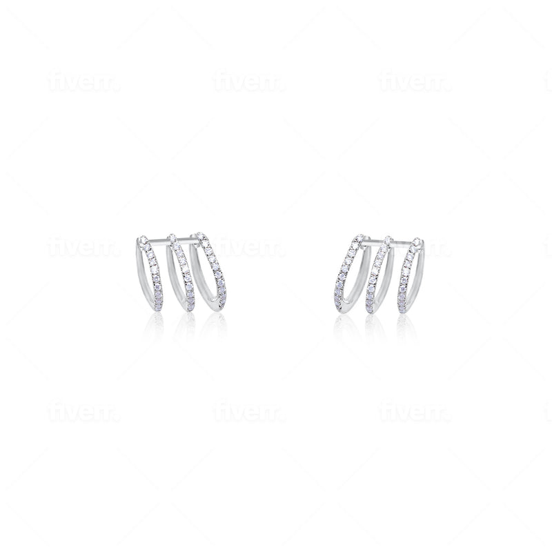 White Gold Diamond Illusion Studs
