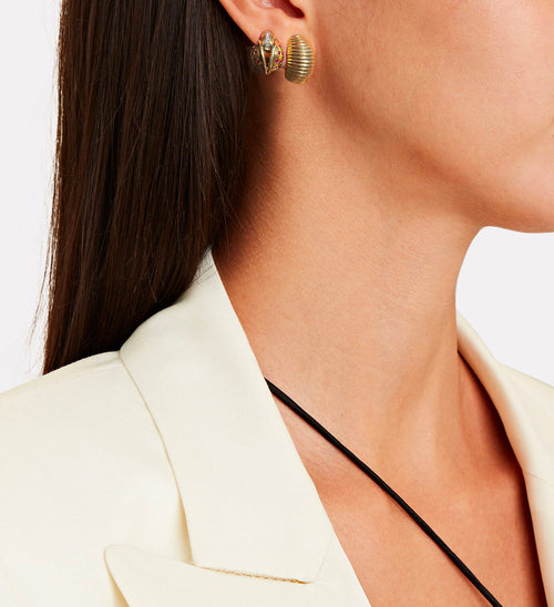 Yellow Gold Armadillo Clip-On Earrings