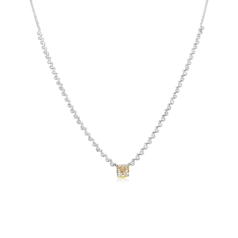 White Gold And Champagne Diamond Necklace
