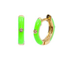 One stone Enamel Hoop Green