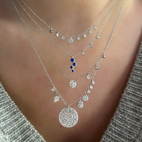 Blue Sapphire and Diamond Necklace