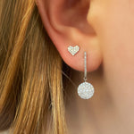 Pave Diamond Disc Earring with Diamond Hoop