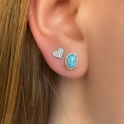 Opal and Diamond Stud