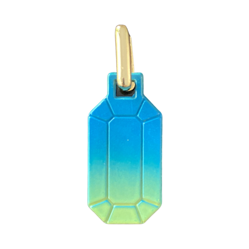 Blue and Green Ombre Tag Charm