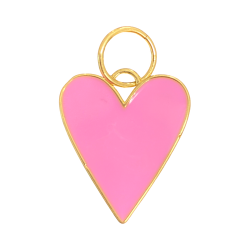 Light Pink Enamel Heart Charm
