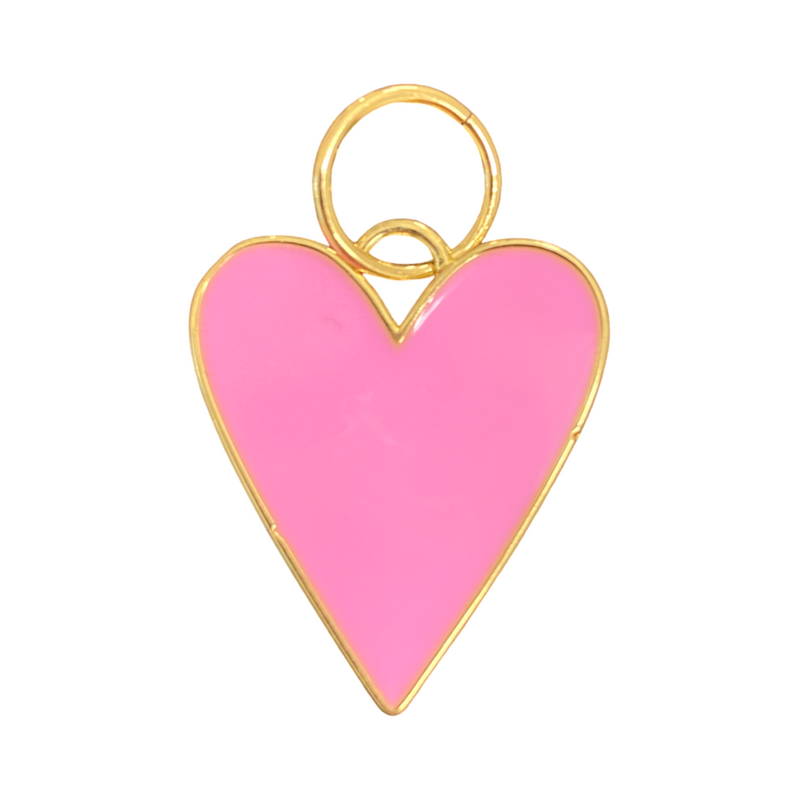 Light Pink Enamel Heart Charm