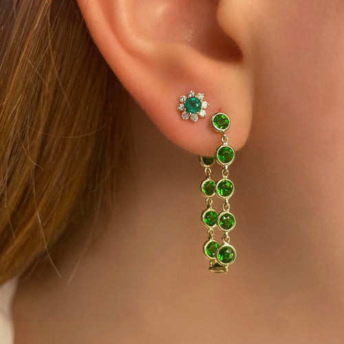Sisterly Style Green Chrome Chain Earring | Online Exclusive